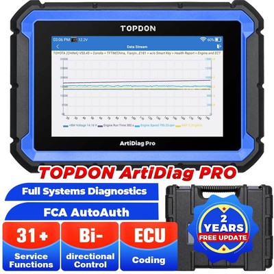 TOPDON ArtiDiag PRO V2.0 Car Full Systems Diagnostic Tool 35 Service Active Test