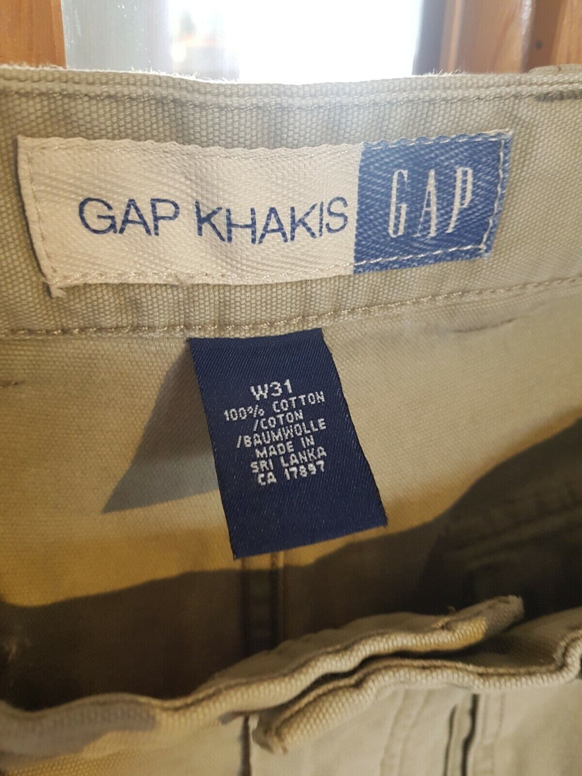 Gap Cargo Shorts khaki Mens W31/32 100percent Cotton Beige combat rare design image 4