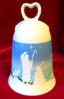Vintage 1987 Porcelain "Because We Believe We Rejoice" Bell, 4" Tall — photo 1