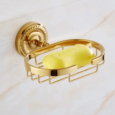 Luxury Gold Soap Basket Bathroom Accessories Wall Mounted Soap Dish Holder