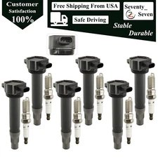 UF502 6Pcs Ignition Coil and Iridium Spark Plug For 2006-2010 Dodge Charger 2.7L