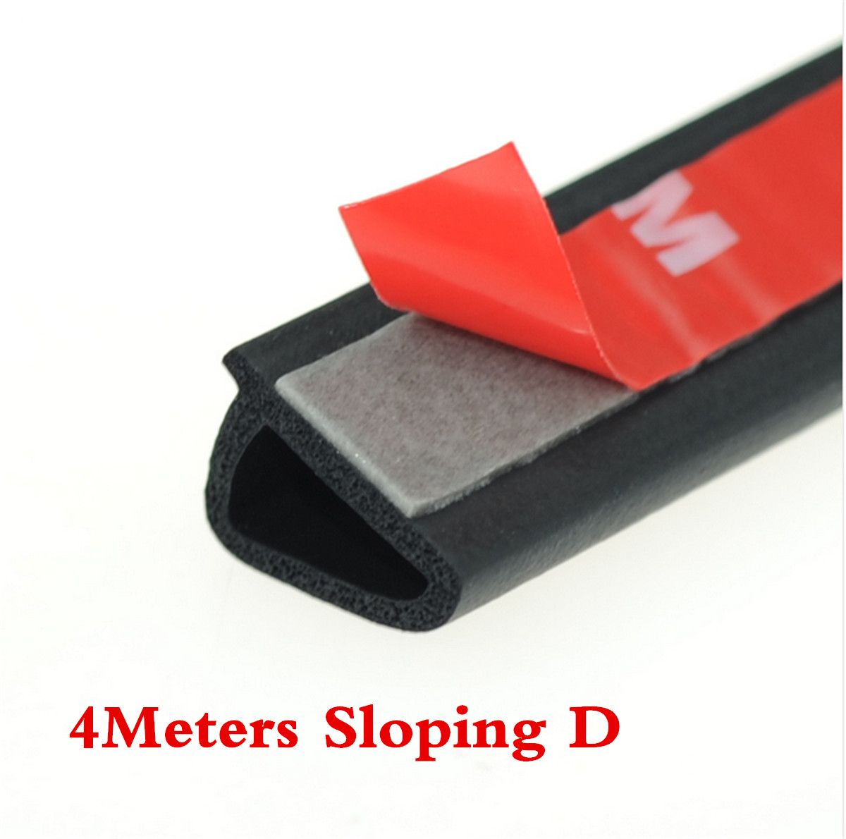4M Car Door Seal Strip Rubber Trim Edge Weatherstrip Soundproof Sloping D Type