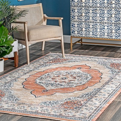 Makenna Oriental Medallion Area Rug, 4x6, Beige