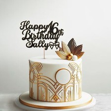 Personalised Cake Topper Happy Birthday Any Name Any Age 1st 16th 18th 21st 30th