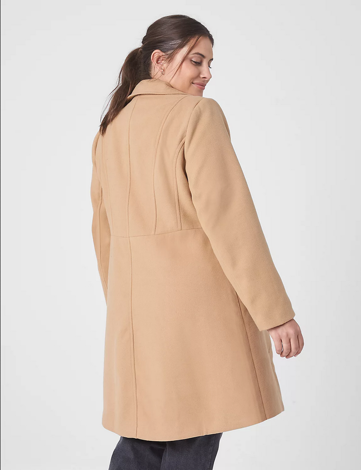 NEW LANE BRYANT $219 CAMEL FAUX WOOL DOUBLE BREASTED COAT SZ 24 | eBay