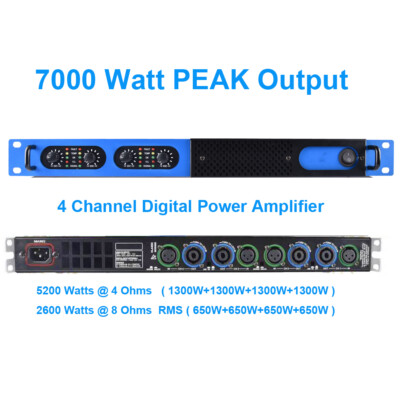 MiCWL Advanced 4 Channel Digital Power Amplifier Stage Home Karaoke 5200W PEAK 