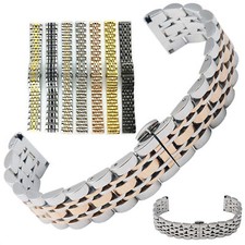 12-22mm 24mm Butterfly Clasp Metal Bracelet Watch Strap 7Z Stainless Steel Band