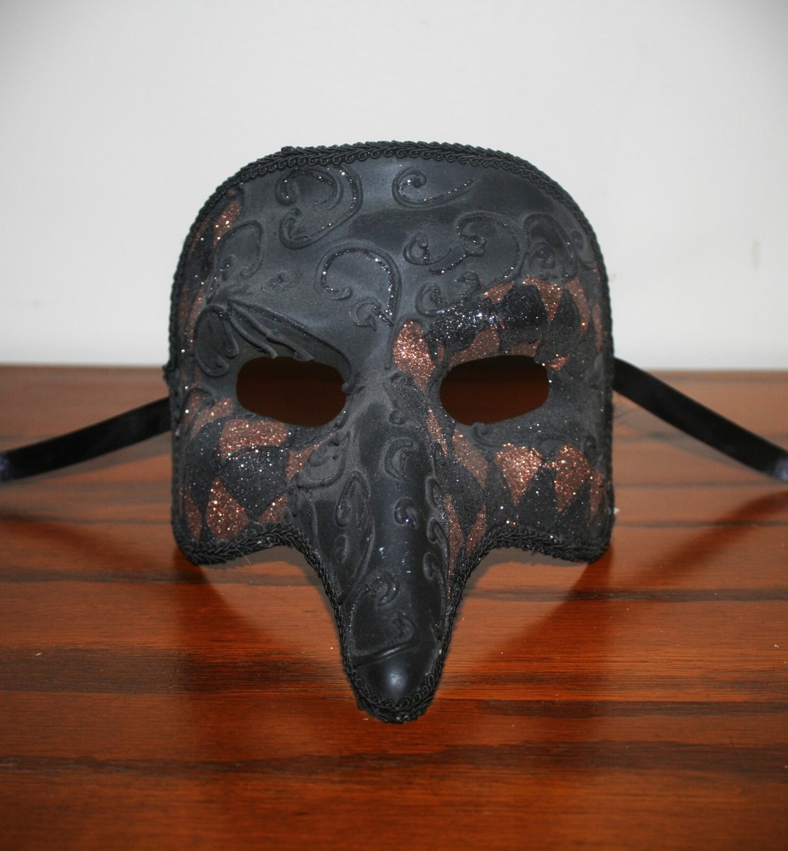 NASONE GREZZO VENETIAN SMALL NOSE MASQUERADE MASK BLACK/MAROON