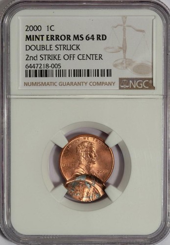 Centavo Lincoln NGC MS64RD 2000 doble golpe doble fecha como nuevo error 2 fechas completas - Imagen 3 de 4