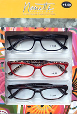 NANETTE LEPORE 3-PACK PREMIUM READING GLASSES READERS 1.50 NEW 100 AUTHENTIC