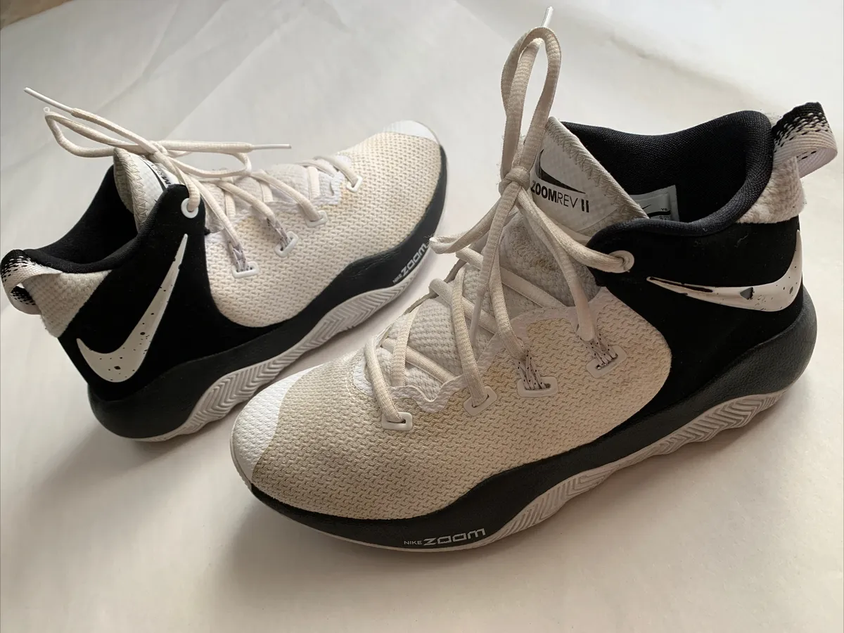 Nike Zoom Rev Ii Tb A05386-100 White Black Athletic Sneakers Men'S Size 6 |  Ebay