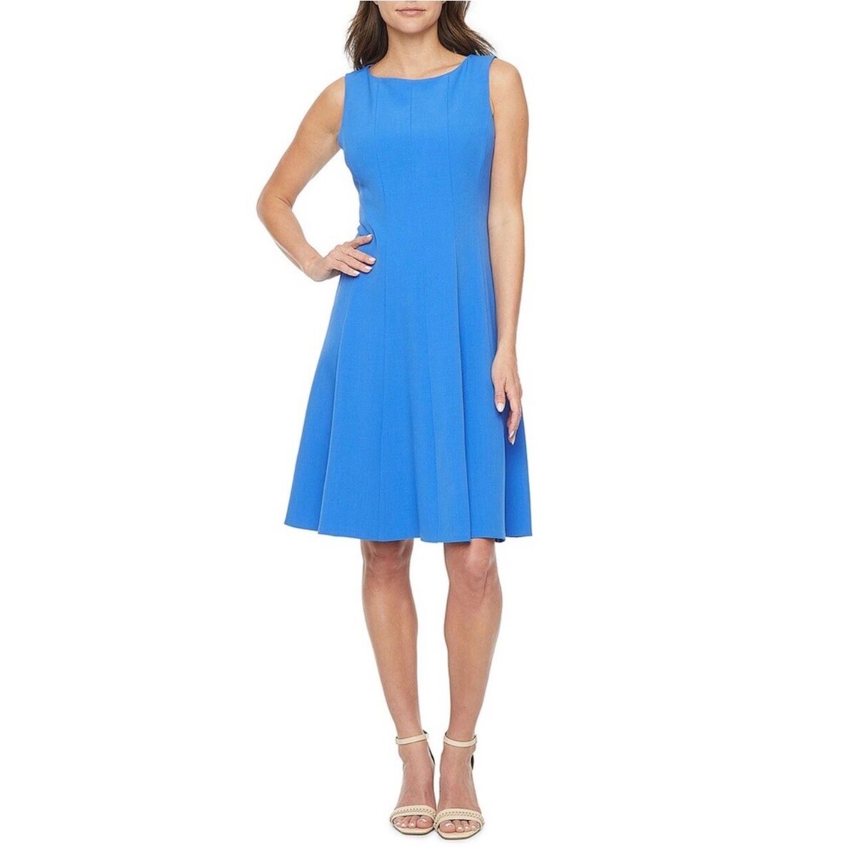Kitty Dress in Cornflower Blue Painted Pinstripe Kitty Dress in Cornflower Blue Painted Pinstripe