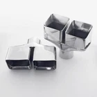 Pair 2.5" ID Dual Square Double Wall Stainless Exhaust Tips for Dodge Challenger