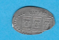 WINNER 3 7's SLOT MACHINE SAM'S TOWN MS PRESSED DIME NOT PENNY RETIRED in 2016
