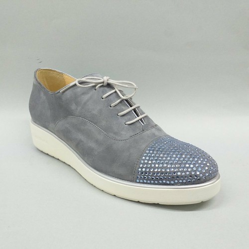 Scarpe Melluso donna con zeppa allacciate R2732 pelle scamosciata colore  jeans | eBay