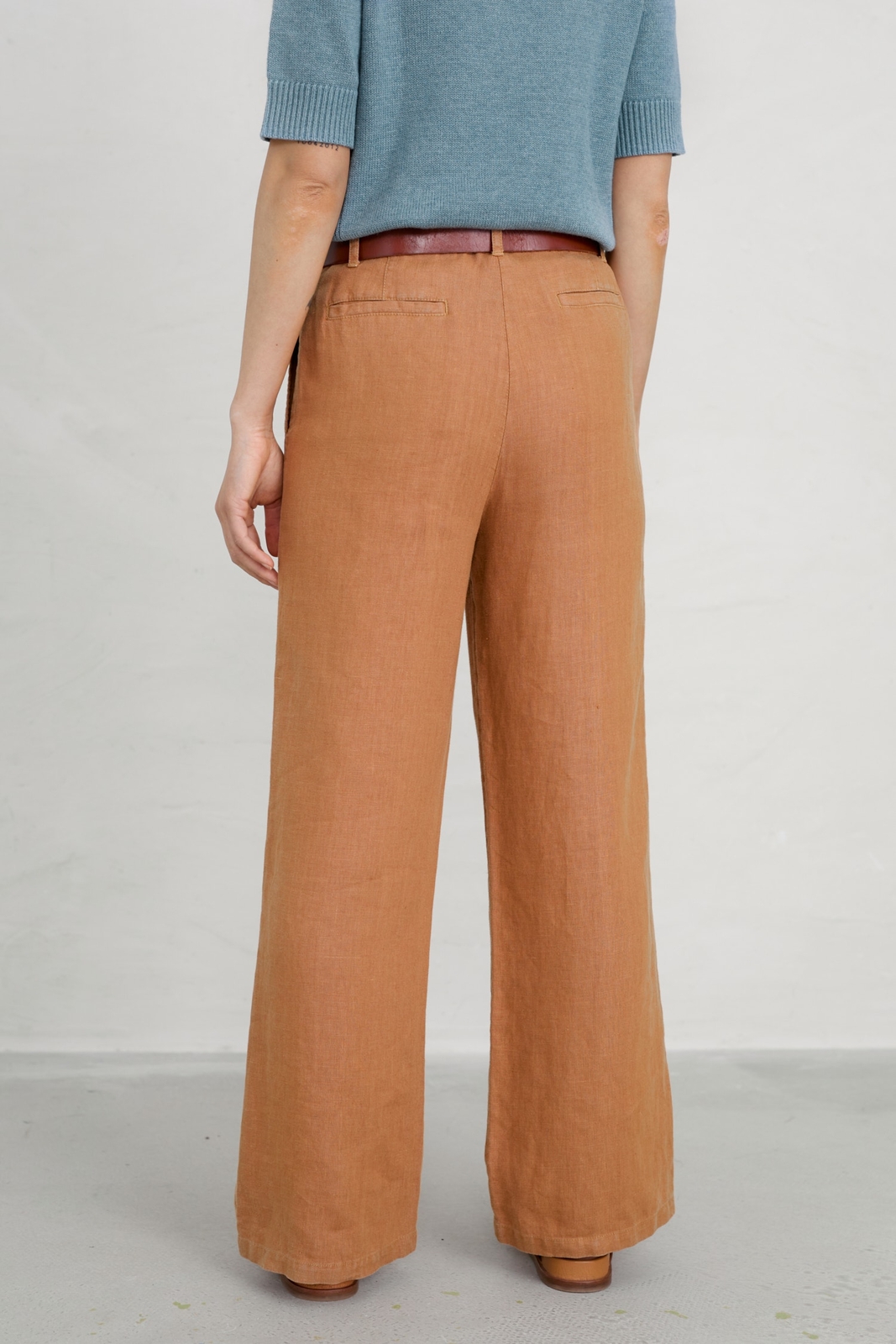 Seasalt Women's Trousers brown Blue Glaze Linen Trousers Tall Basket eBay