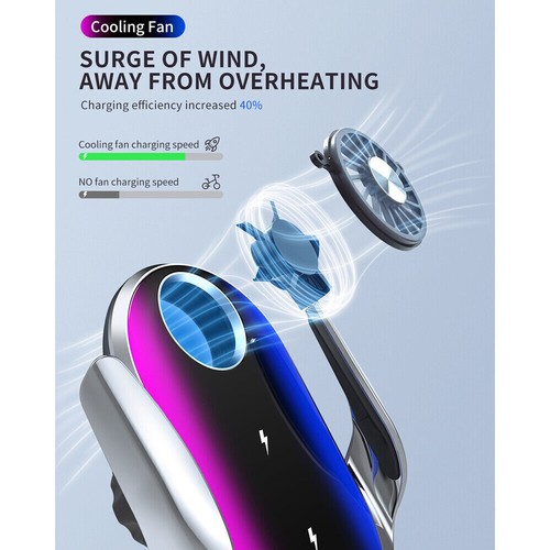 Cup Holder Wireless Car Charger Phone Mount Auto Clamping for Z Flip5 4 3 iPhone - Photo 2 sur 12