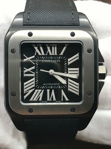 Cartier Santos 100 XL 2656 Black Dial Automatic Men's Watch | eBay