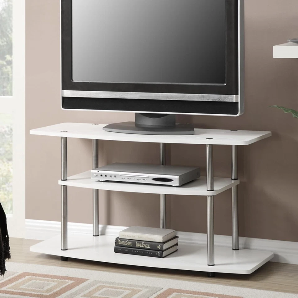 Convenience Concepts 3-Tier TV Stand, Designs2Go, Wide TV Stand, 42" Gray - Image 4 of 4