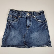 Levis Girls Blue High Rise Skirt Denim Hemmed Size 14 Regular adjustable waist