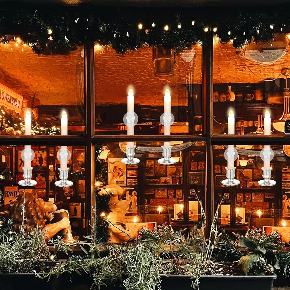 LED Window Candles with Remote Timers Battery Operated Flameless Taper Candles - Image 4 of 4