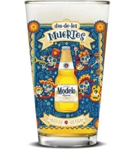Modelo Especial Dia De Los Muertos Cerveza Beer Pint Glass Day Of The Dead 16oz