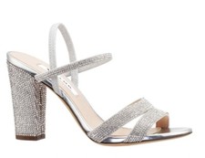 Nina New York: Women's Silver Crystal Block High-Heel  109 Retail 