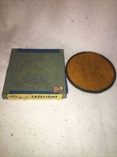 Vtg 5 1/2" Round Dupont Defender S-55X Darkroom Safelight Glass Filter