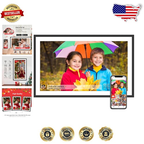 15.6-Inch HD Digital Picture Frame with WiFi 6 & 32GB Storage - Perfect Gift!