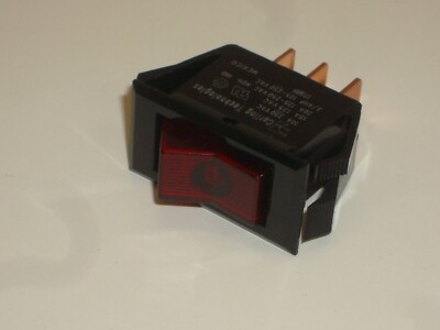 GC ELEC 35-689 SPST ON-OFF RED NEON LIGHTED SNAP-IN ROCKER SWITCH 15A 125VAC