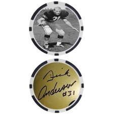 Dick Anderson Colorado College Football Hall of Fame Chip - SIGNED