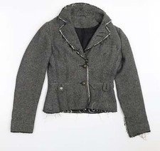 New Look Womens Grey Overcoat Coat Size 10