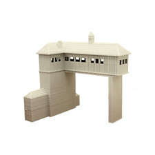 Reiterstellwerk, grau unlackiert, Spur N, für bis zu 3 Gleise, Kabelführung