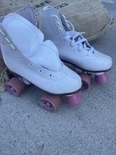 Chicago Girls Pink Roller Skate - White Pink Youth Kids Quad Skates - Size J12