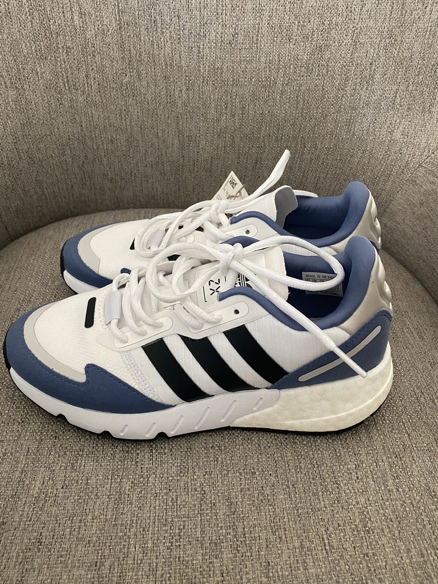 ADIDAS ZX 1K Boost Sneakers Mens Size 5 Womens 6.5 White/Blue New