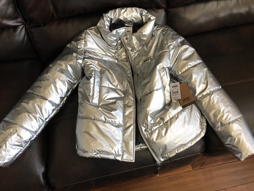 vans silver puffer jacket