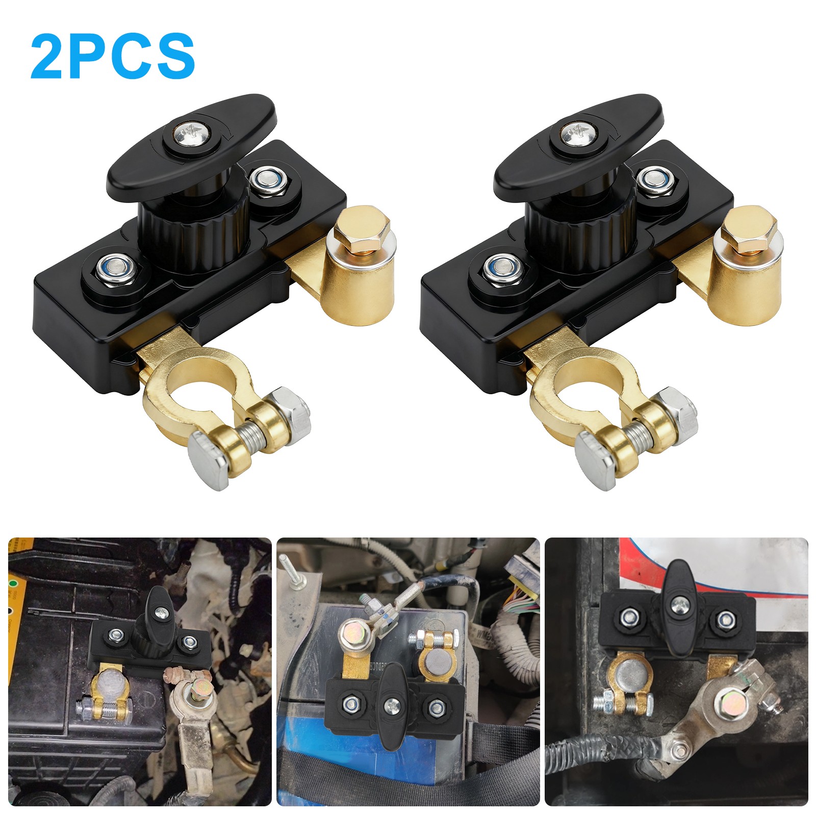 2PCS Battery Kill Disconnect Switch 12V/24V Universal Power Cutoff Toggle Car RV