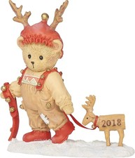 Cherished Teddies Bear Ryan Deer 2018 Annual Christmas Figurine 132075 NEW T