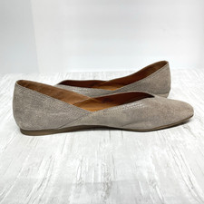 Lucky Brand Alba Women's Size 11 M Grey Distressed Leather Ballet Flats