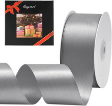 Solid Color Double Faced Silver/Grey Satin Ribbon 2" X 25 Yards, Ribbons Perfect