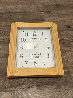 Vintage Authorized Retailer Citizen Watch Wall Clock WORKS 10”x12