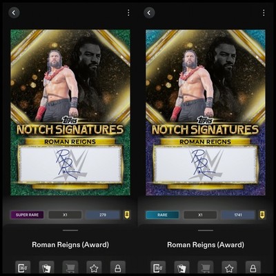 Topps WWE SLAM *DIGITAL* Topps Notch Holo Complete Sets x2 & Roman Reigns Awards