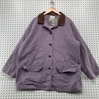 Vintage LL Bean Field Coat Jacket Womens 2X Purple 90s Barn Canvas Corduroy