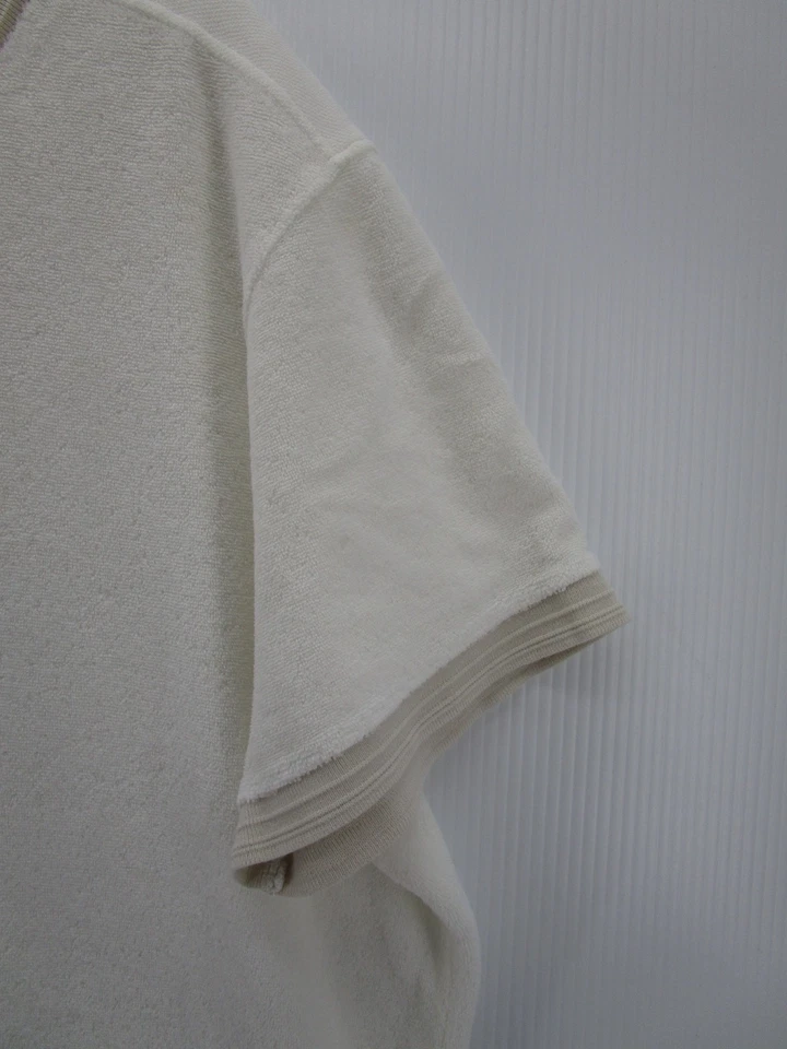 Camisa Orlebar Marrón Hombres XXL Blanca Terry Tela Pullover Camiseta Cuello Redondo Ropa de Resort Foto 3 de 4