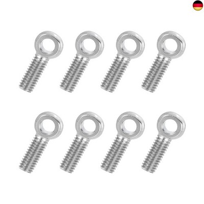 PATIKIL 8 Stück Ringschraube M6, 304 Edelstahl Ösenschraube M6x20mm, Metrisch V