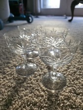 Cristal D'Arques Durand Chantilly Taille Beaugency Champagne Sherbets Set of 4