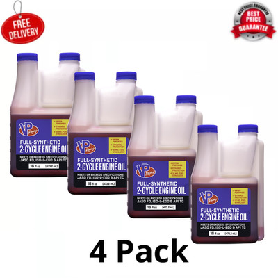 (4 Pack) VP Racing Fuels 16-oz 2-cycle engines Full synthetic Engine Oil