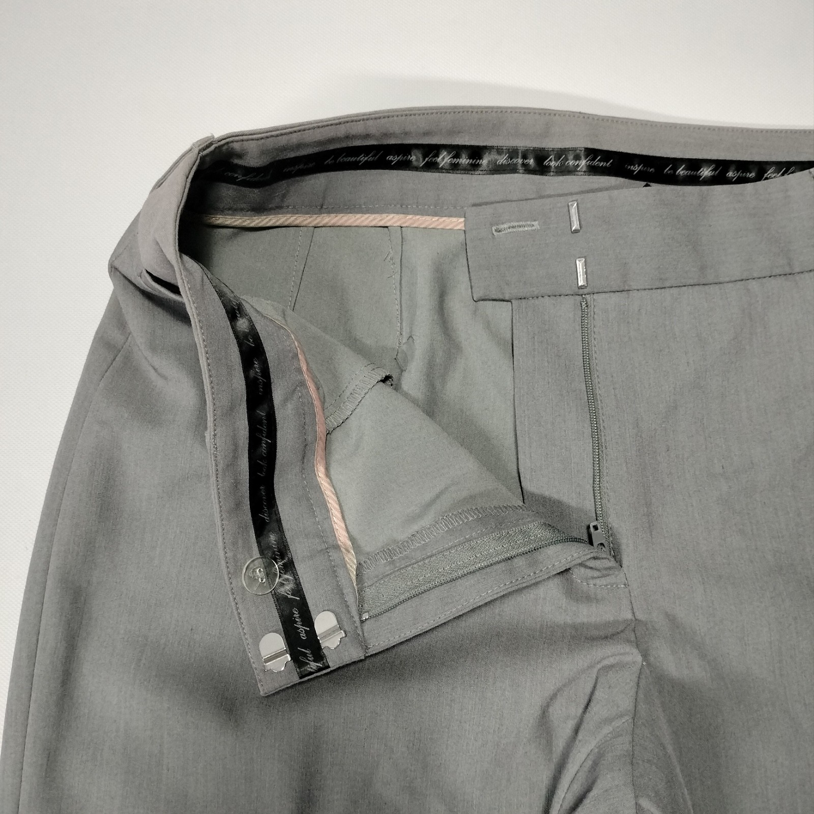 Apostrophe Essentials Wide Leg Flat Front Gray Dr… - image 5