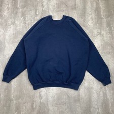 Vintage Fruit Of The Loom Blank Sweatshirt Mens XL Blue Pullover Crewneck 90s