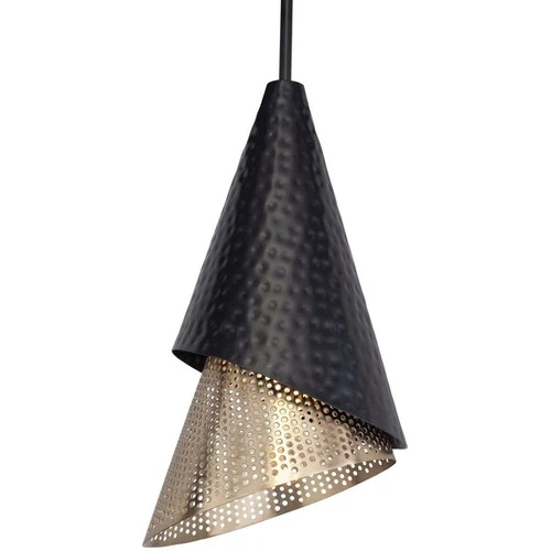 Uttermost 21624 Apollo Mini Pendant Matte Black and Matte Gold - Picture 5 of 9